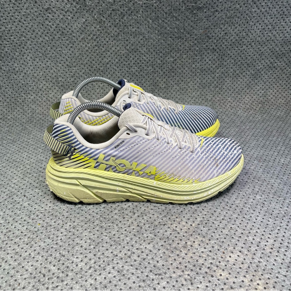Hoka One One Rincon 2 Grey Neon Running Shoes Size 8.5 Women’s - Picture 6 of 10